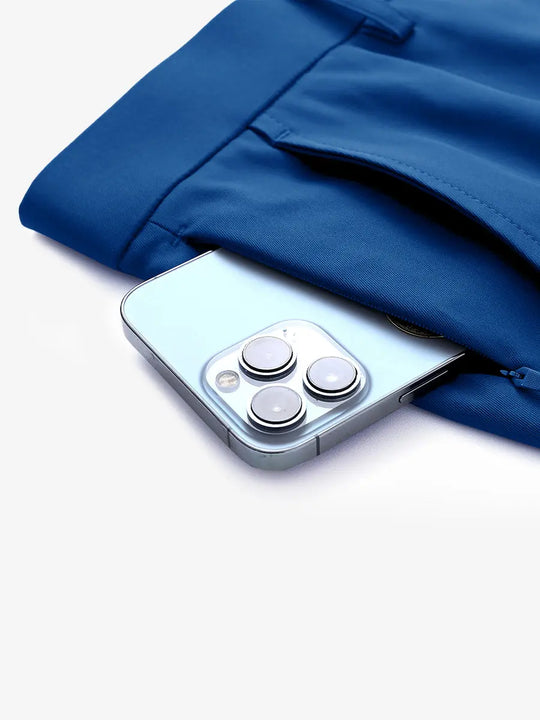 COBALT Water Resistant Everyday Pants detail shot of iPhone in side pocket