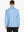 Back half-body view of model wearing LIGHT BLUE Long Sleeve Solid Jersey Polo