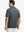 Back half-body view of model in DARK GREY Stylish Chest Print Snap Polo