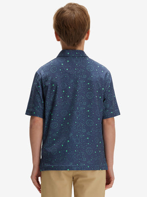 Youth Print Stretch Lightweight Polo Shirts