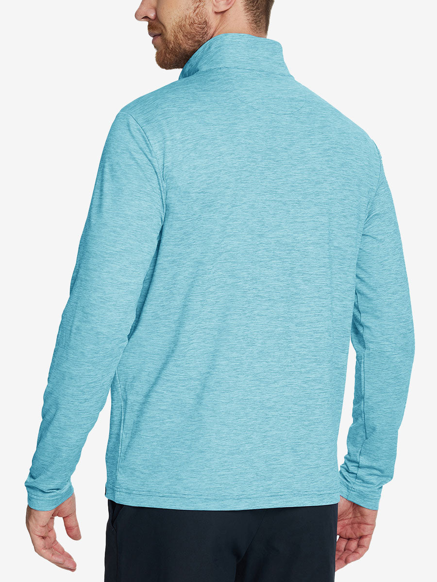 Heather Pinstripe Brushed Dry Fit Quarter Zip Pullover