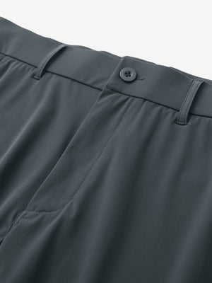 Close-up of front button detail on Quick Dry Casual Shorts in Dark Grey, sturdy and simple.