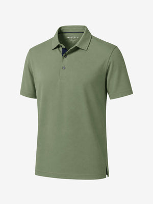 3D render of green grey  ultra-comfort slim fit roma knit polo shirts

