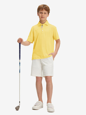 Boys Quick Dry Fit Athletic Solid Polo Shirts