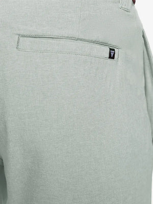 GLACIER GREY 9 Inch Heather Performance Golf Shorts close-up of back right pocket detail