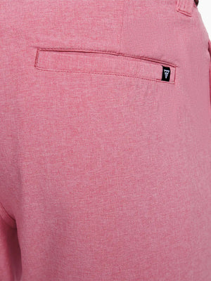 PINK 9 Inch Heather Performance Golf Shorts close-up of back right pocket detail