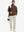Ultra-Soft Brushed Fleece Lining Quarter Zip Sweatshirt in coffee brown, model carrying tennis bag