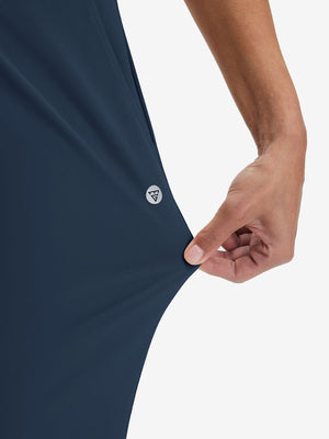 Pantalones de golf elásticos de cintura alta para mujer con bolsillos