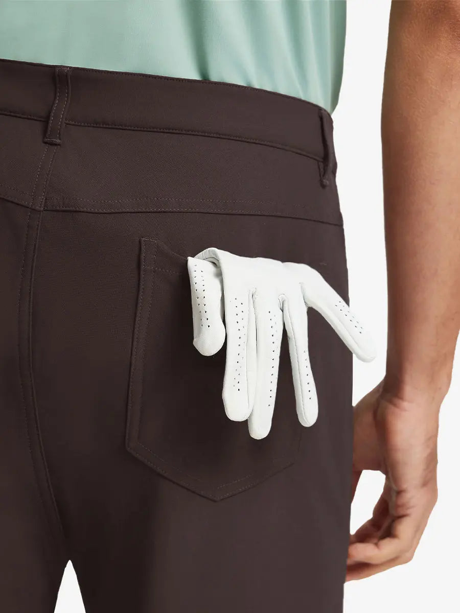 GLACIER GREY 4-way Stretch Performance Solid Shorts, back pocket holding golf glove, 7 Inch design