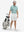 Full-body front view of model wearing the green lucky clover 4 way stretch print collared polo shirt, showing the complete outfit
