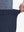 Detail view of elastic waistband on navy flat front golf joggers pants with belt loops