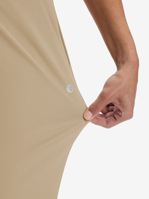 Pantalones de golf elásticos de cintura alta para mujer con bolsillos