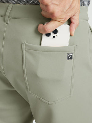 STONE Water-Resistant Fleece Lined Pants, back pocket detail with iPhone inserted