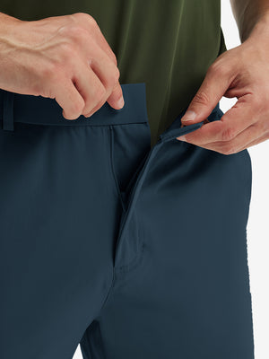 Pantalones cortos elásticos de golf de vestir con frente plano