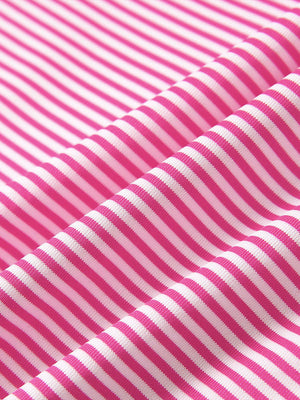 Fabric detail of Classic stripe polo shirts with crisp lines and smooth rose stripe finish