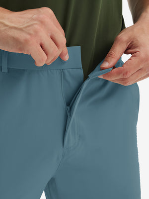 Pantalones cortos elásticos de golf de vestir con frente plano