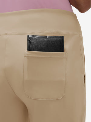 Pantalones de golf elásticos de cintura alta para mujer con bolsillos