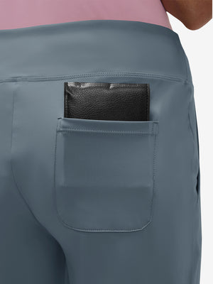 Pantalones de golf elásticos de cintura alta para mujer con bolsillos