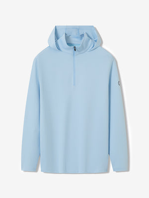 Pin-Stripe Quarter Zip with Hood