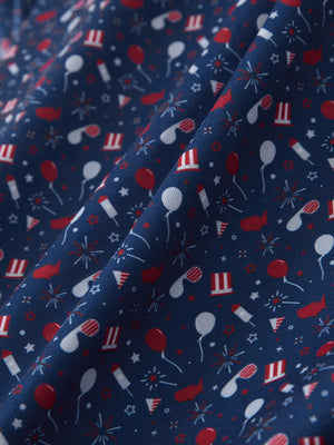 Macro view of the american elements 4 way stretch print collared polo shirt fabric, showcasing the unique print design