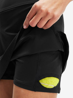 High Waist Built-in Short A-Line Golf Skirt with 5 Pockets