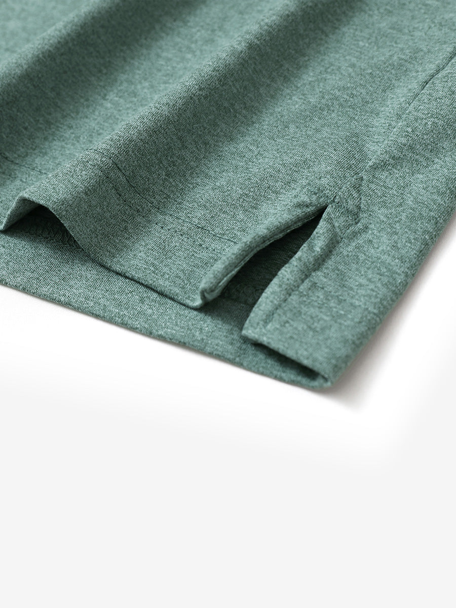 Skin-friendly Long Sleeve Melange Polo