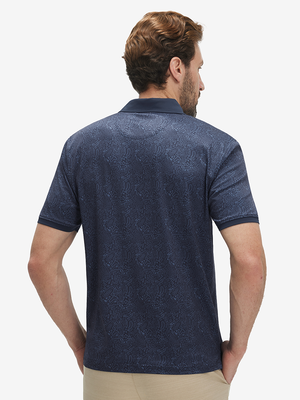 Stylish Full Print Contrast Collared Golf Polo Shirts