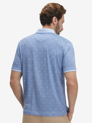 Stylish Full Print Contrast Collared Golf Polo Shirts