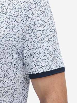 Stylish Full Print Contrast Collared Golf Polo Shirts