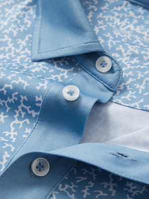 Stylish Full Print Contrast Collared Golf Polo Shirts