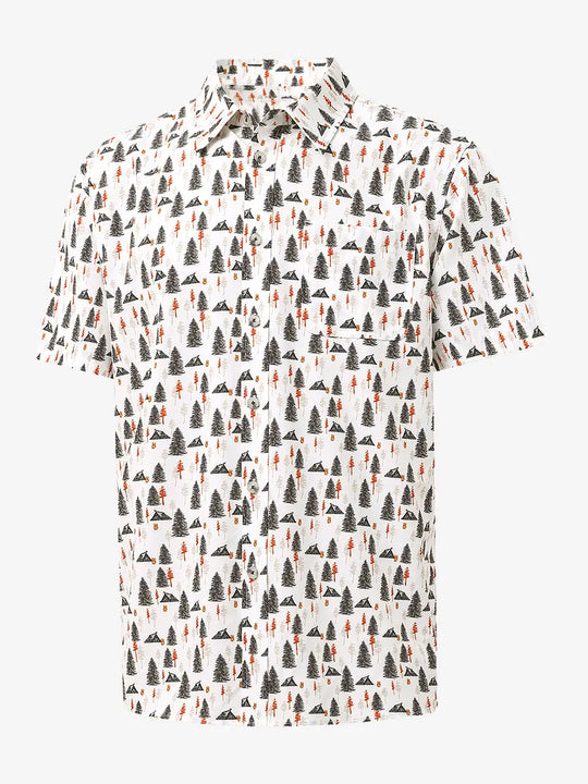 3D display of PINE FOREST Stylish Printing Summer Shirt.