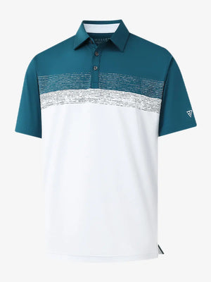 3D render showcasing WHITEDUSTY BLUE fabric and texture of Premium Performance Polo